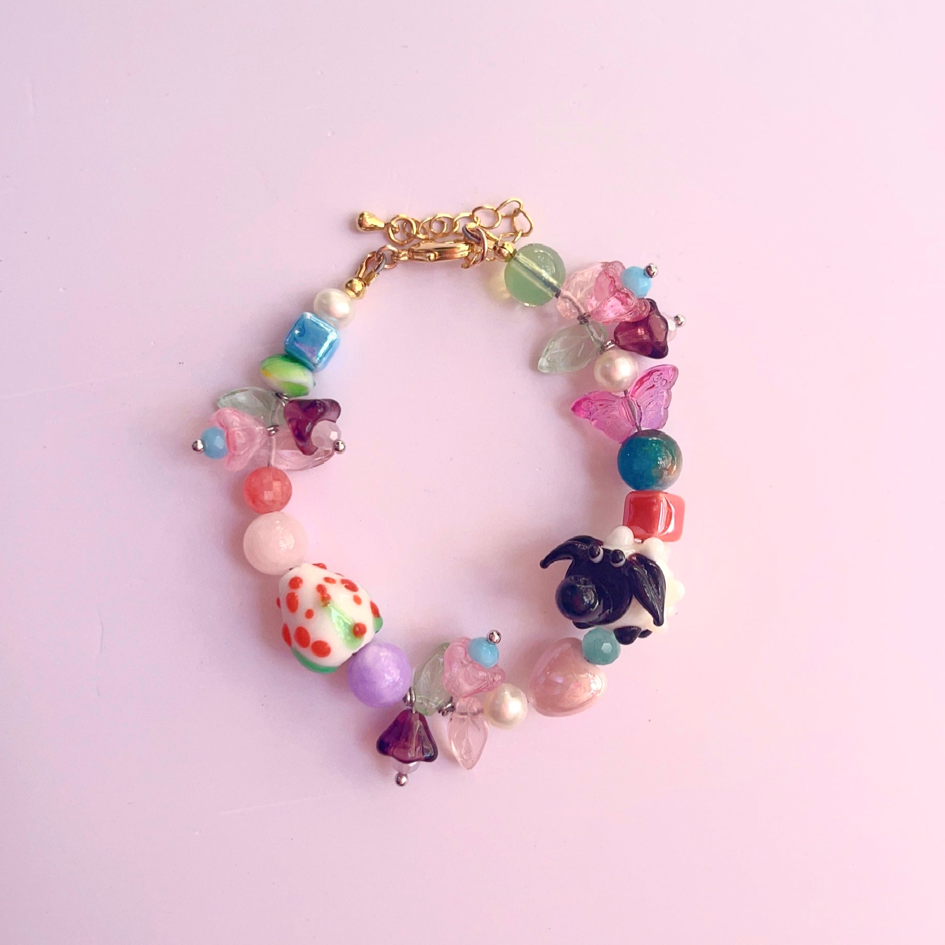 Pastel Smiles Clay Bead Necklace